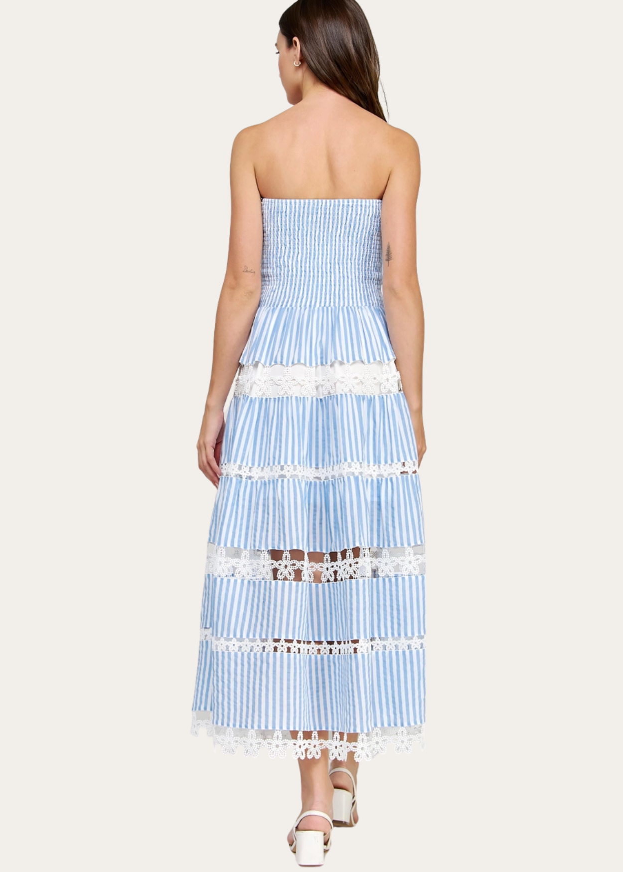 Elana Dress - Blue/White Stripe