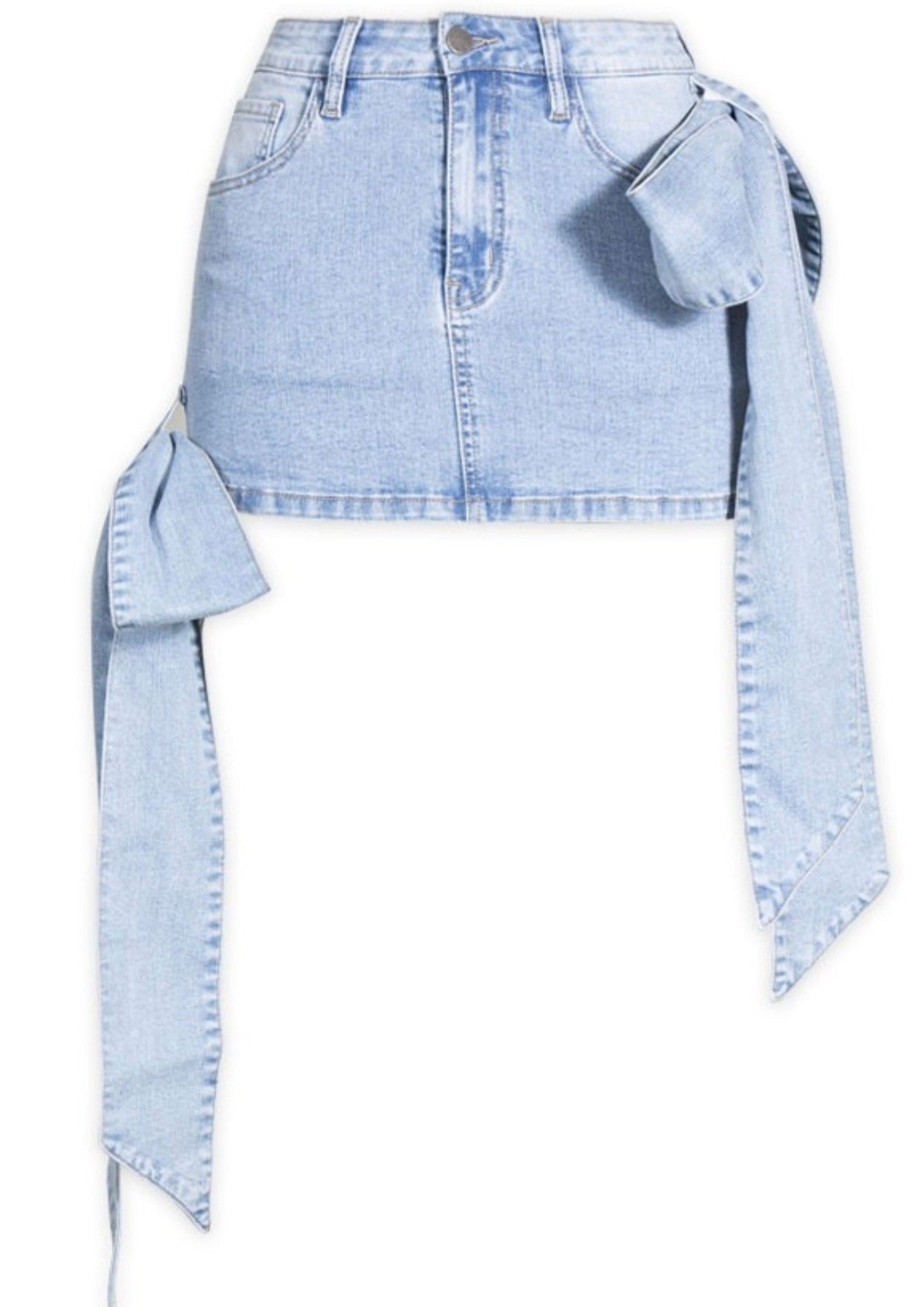 Kelsea Bow Denim Mini Skirt