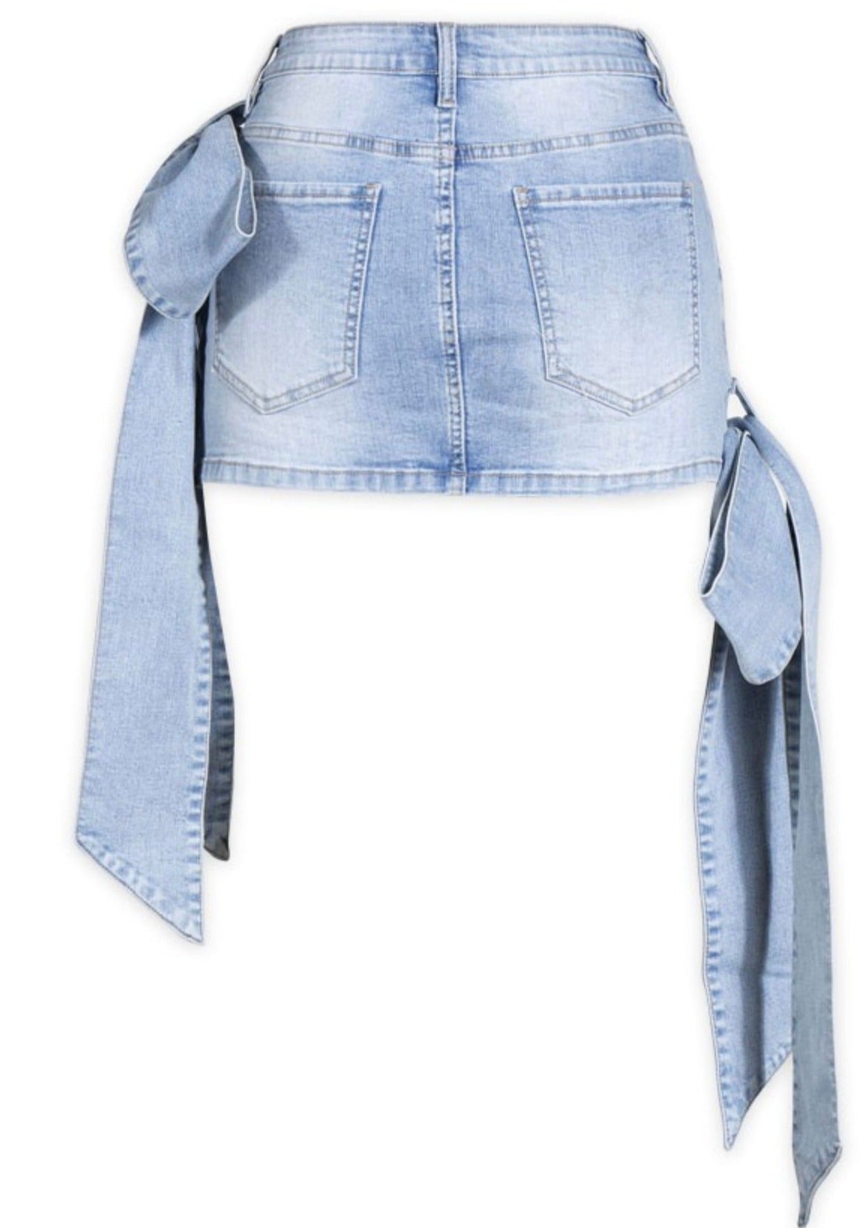 Kelsea Bow Denim Mini Skirt