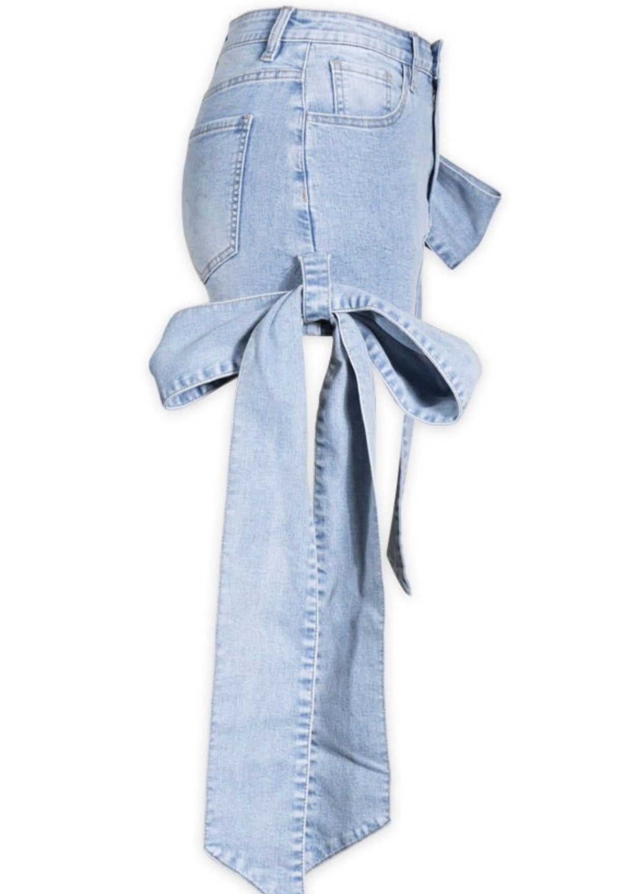 Kelsea Bow Denim Mini Skirt