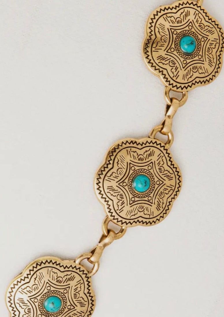 Floral Disc Western Chain Belt