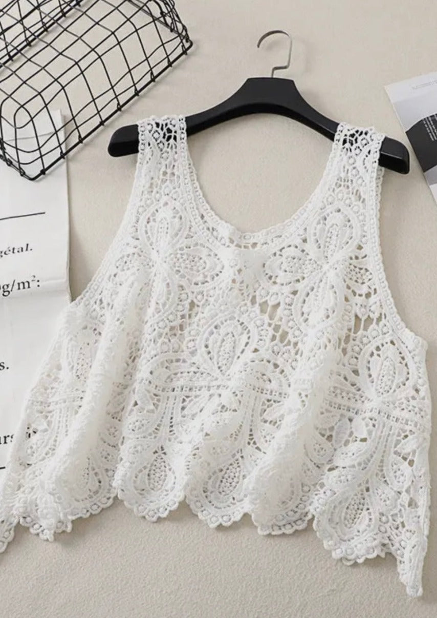 Vintage Crochet Hollow-Out Tank Top