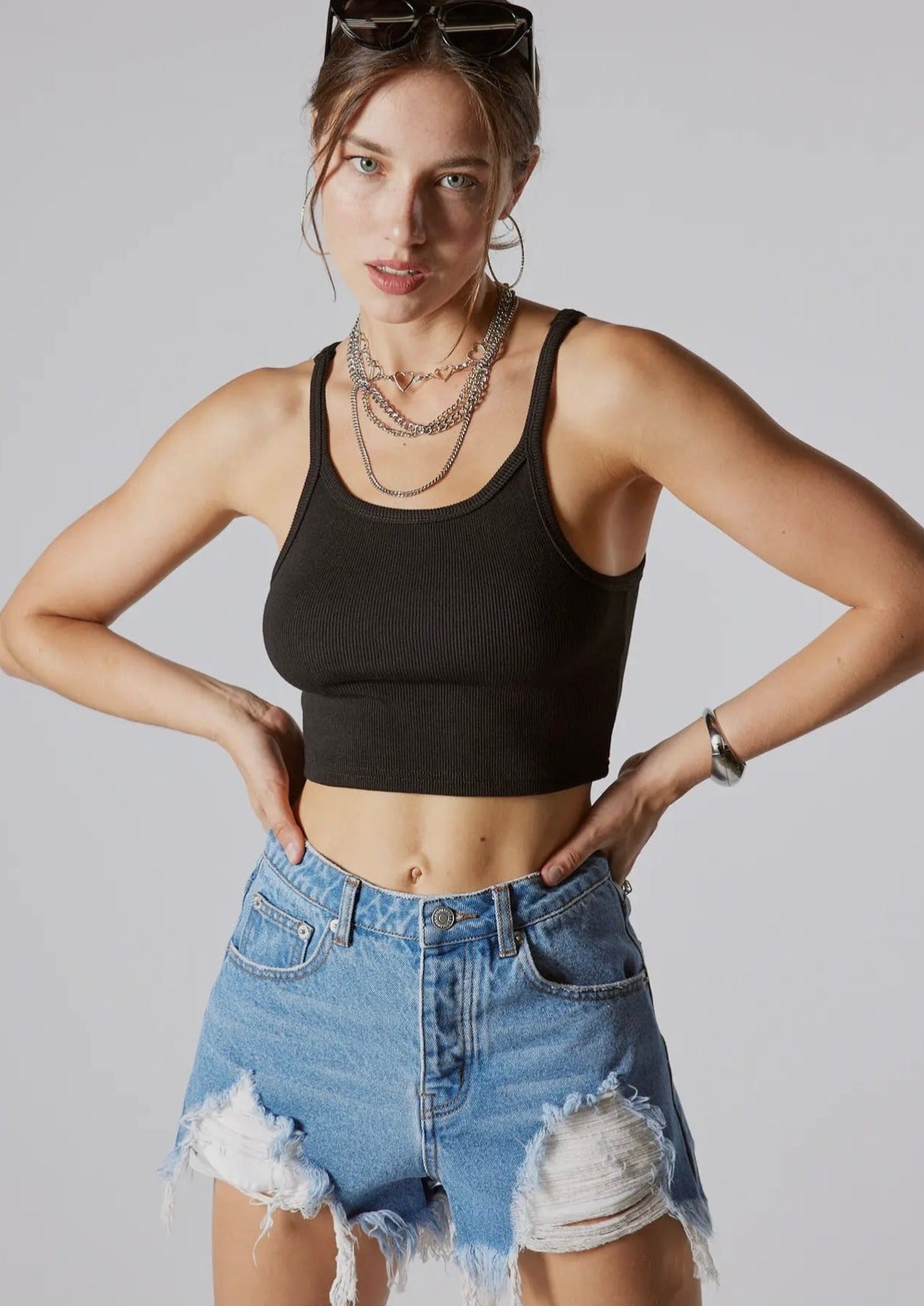 Delilah Denim Shorts - Medium Wash