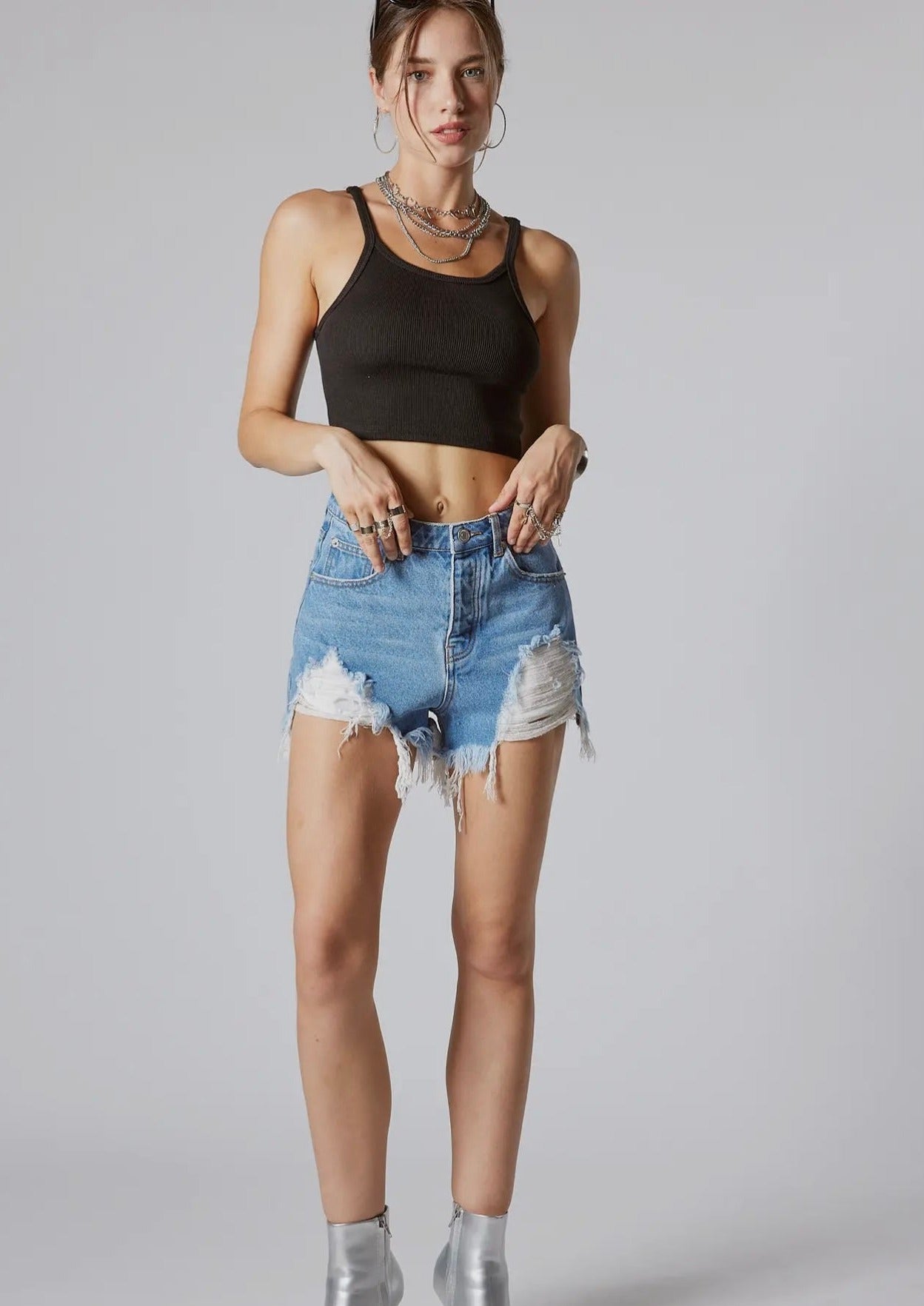 Delilah Denim Shorts - Medium Wash