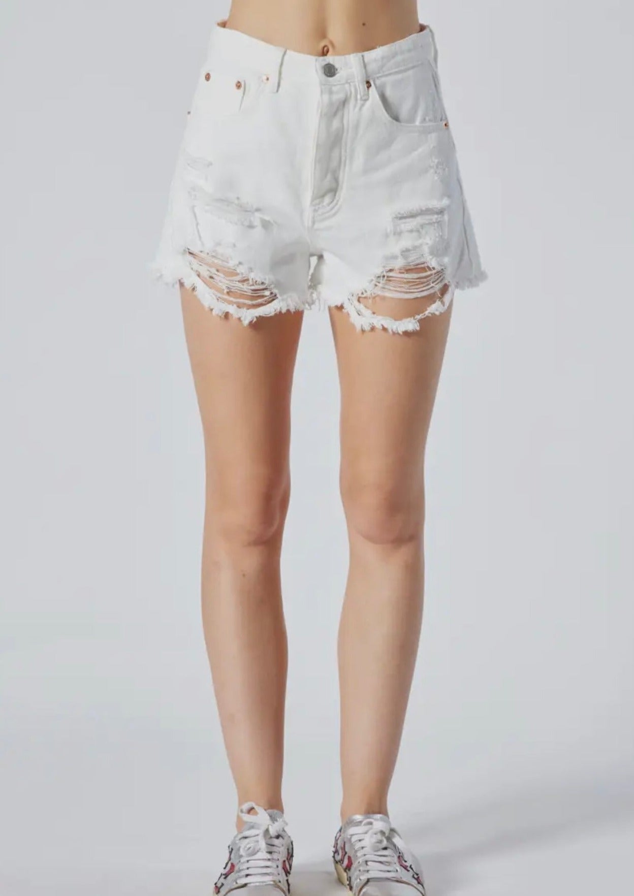 Delilah Denim Shorts - White