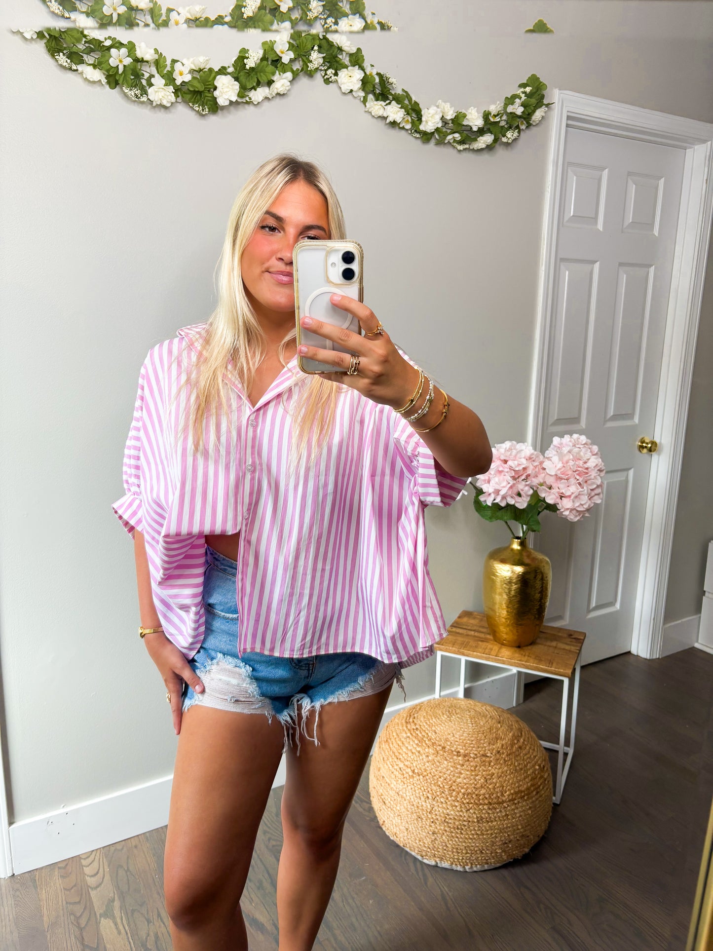Jessica Striped Shirt - Pink