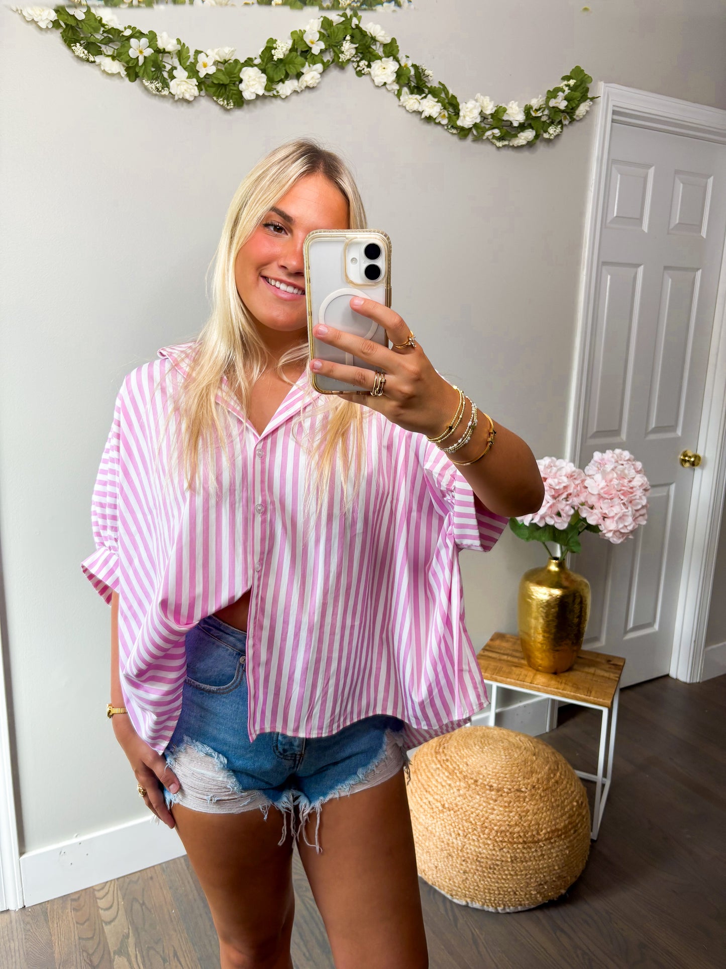 Jessica Striped Shirt - Pink