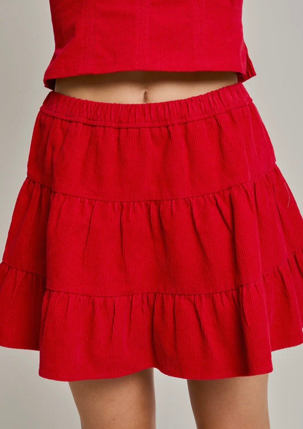 Holly Corduroy Skirt - Red