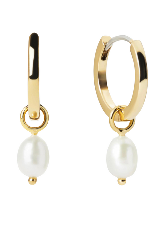 Ana Luisa Pearl Huggie Hoops - Frida Gold