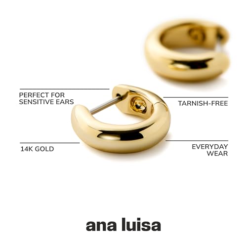 Ana Luisa | 14K Bold Huggie Hoops - Giulia