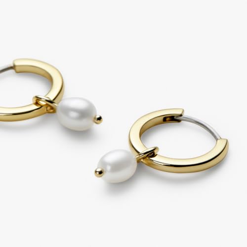 Ana Luisa Pearl Huggie Hoops - Frida Gold