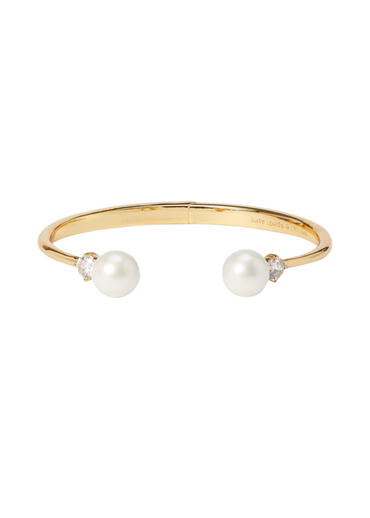 Kate Spade Pearls of Wisdom Open Hinged Bangle Bracelet