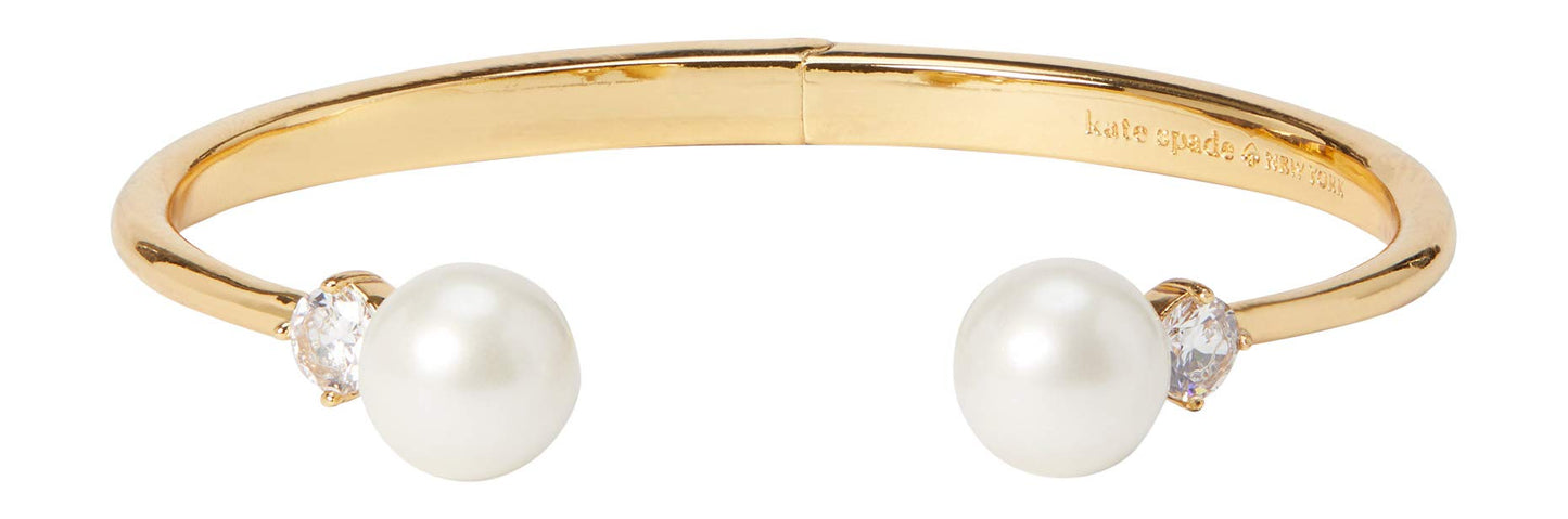 Kate Spade Pearls of Wisdom Open Hinged Bangle Bracelet