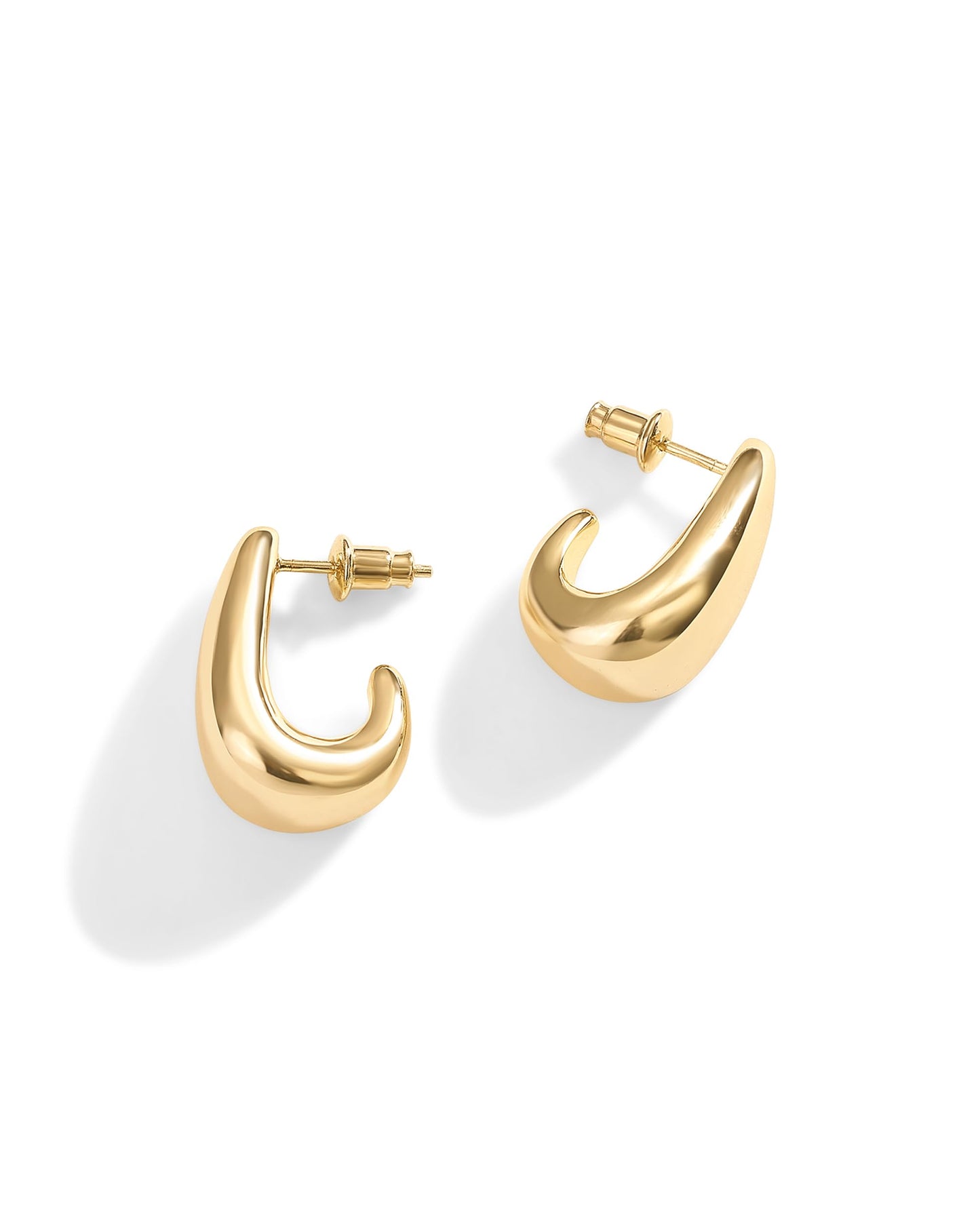 PAVOI 14K Gold Plated Sterling Silver Post Statement Huggie Earrings