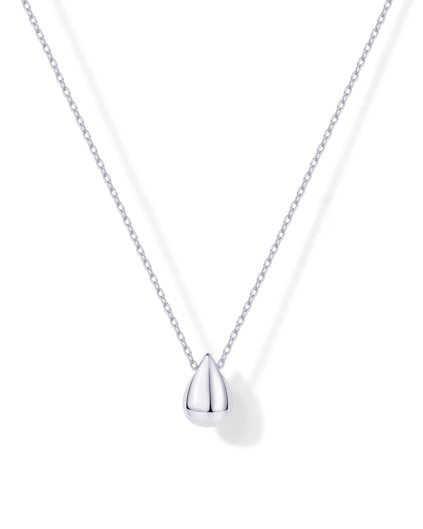 PAVOI Rhodium Plated Dainty Pear Pendant Necklace for Women