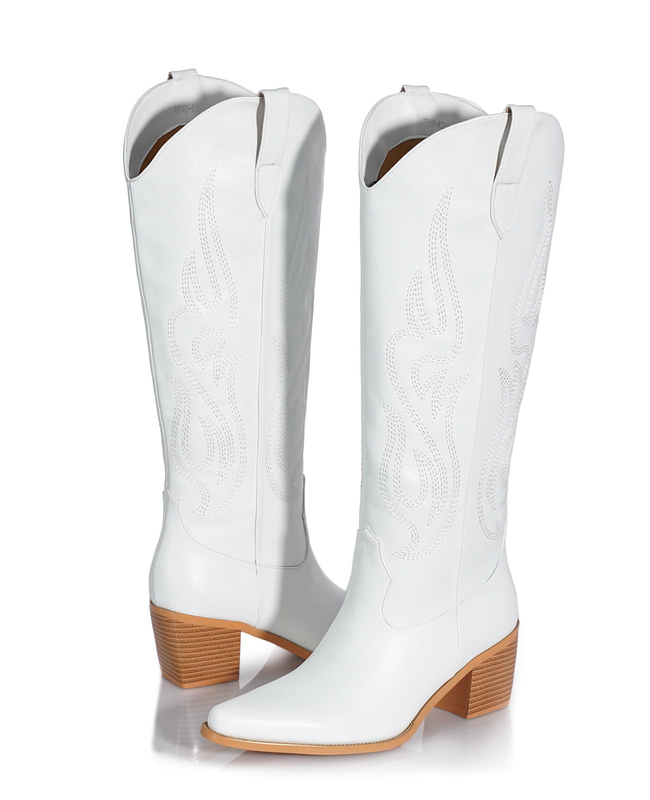 Pasuot White Cowboy Boots for Women