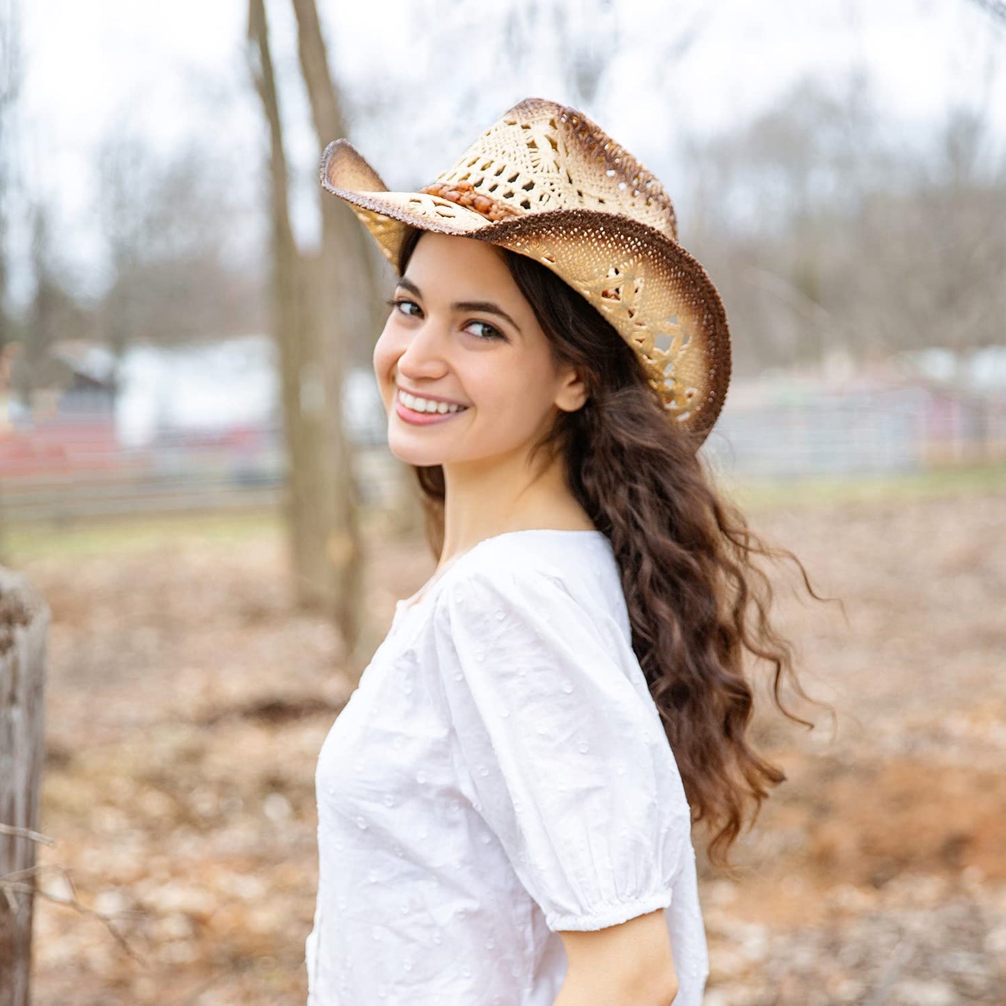 TOVOSO Straw Cowboy Hat - Tea Stain