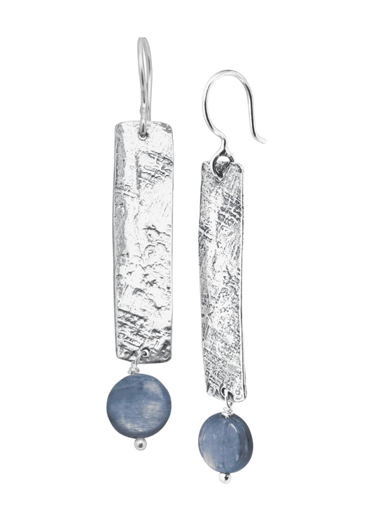 Silpada 'World Ocean' Natural Kyanite Rectangular Drop Earrings in Sterling Silver