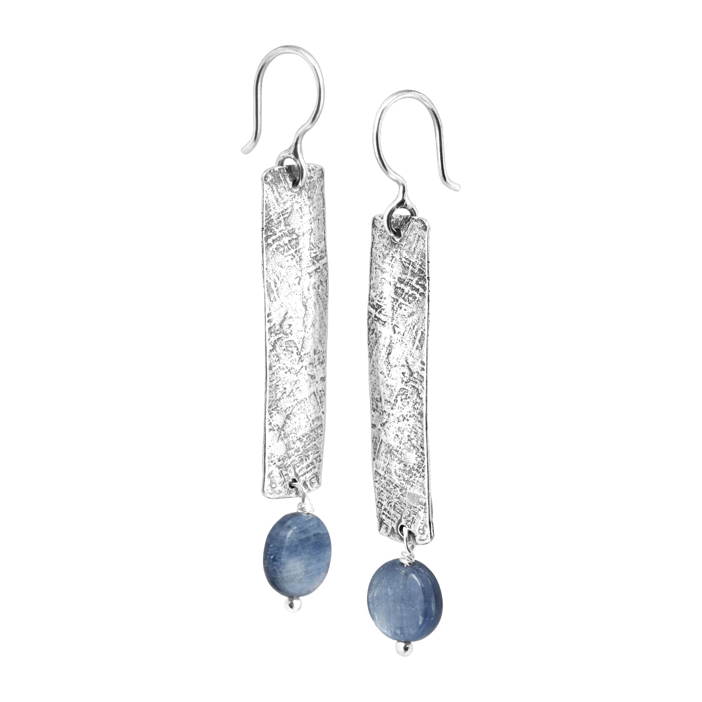 Silpada 'World Ocean' Natural Kyanite Rectangular Drop Earrings in Sterling Silver