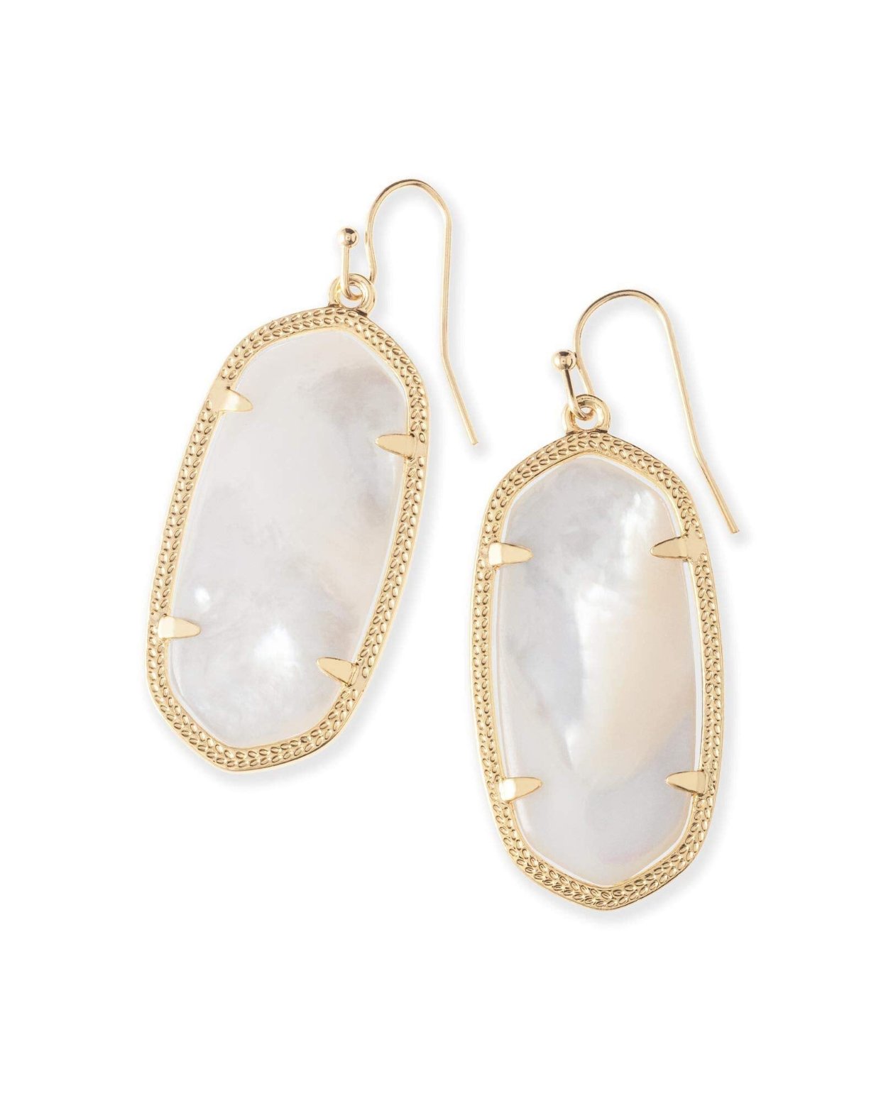 Kendra Scott Elle Drop Earrings for Women 14k Gold-Plated Ivory Mother of Pearl