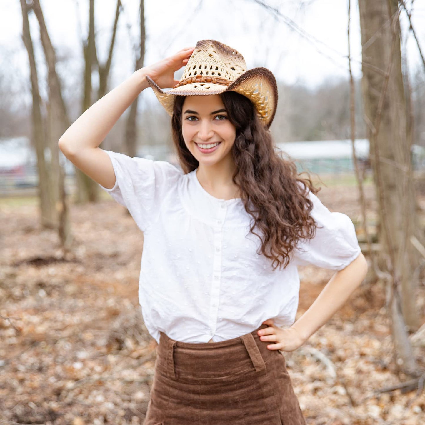 TOVOSO Straw Cowboy Hat - Tea Stain