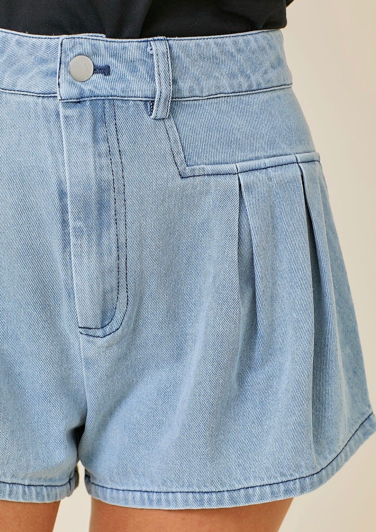 Fit and Flare Denim Shorts