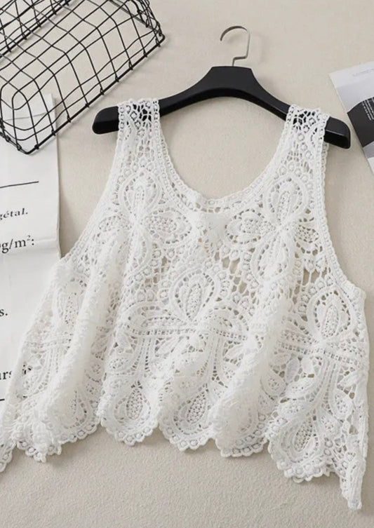 Vintage Crochet Hollow-Out Tank Top