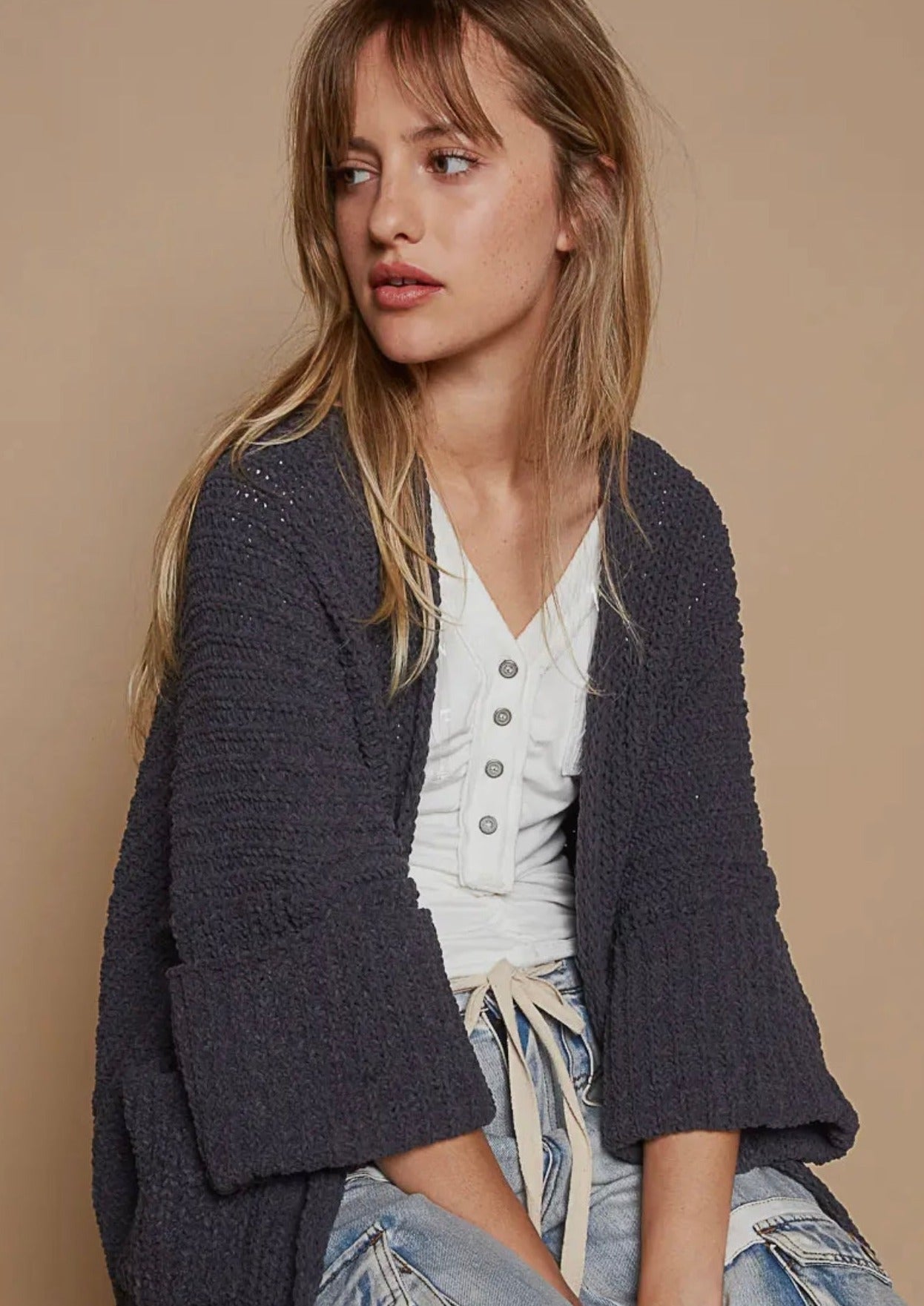 Sylvie Oversized Cardigan - Charcoal