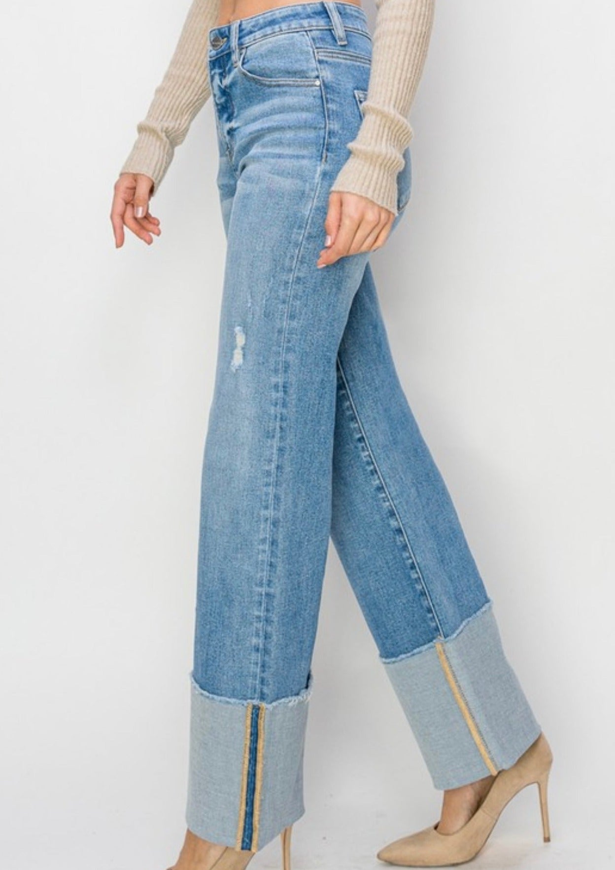 Birdie Wide Cuffed Jeans