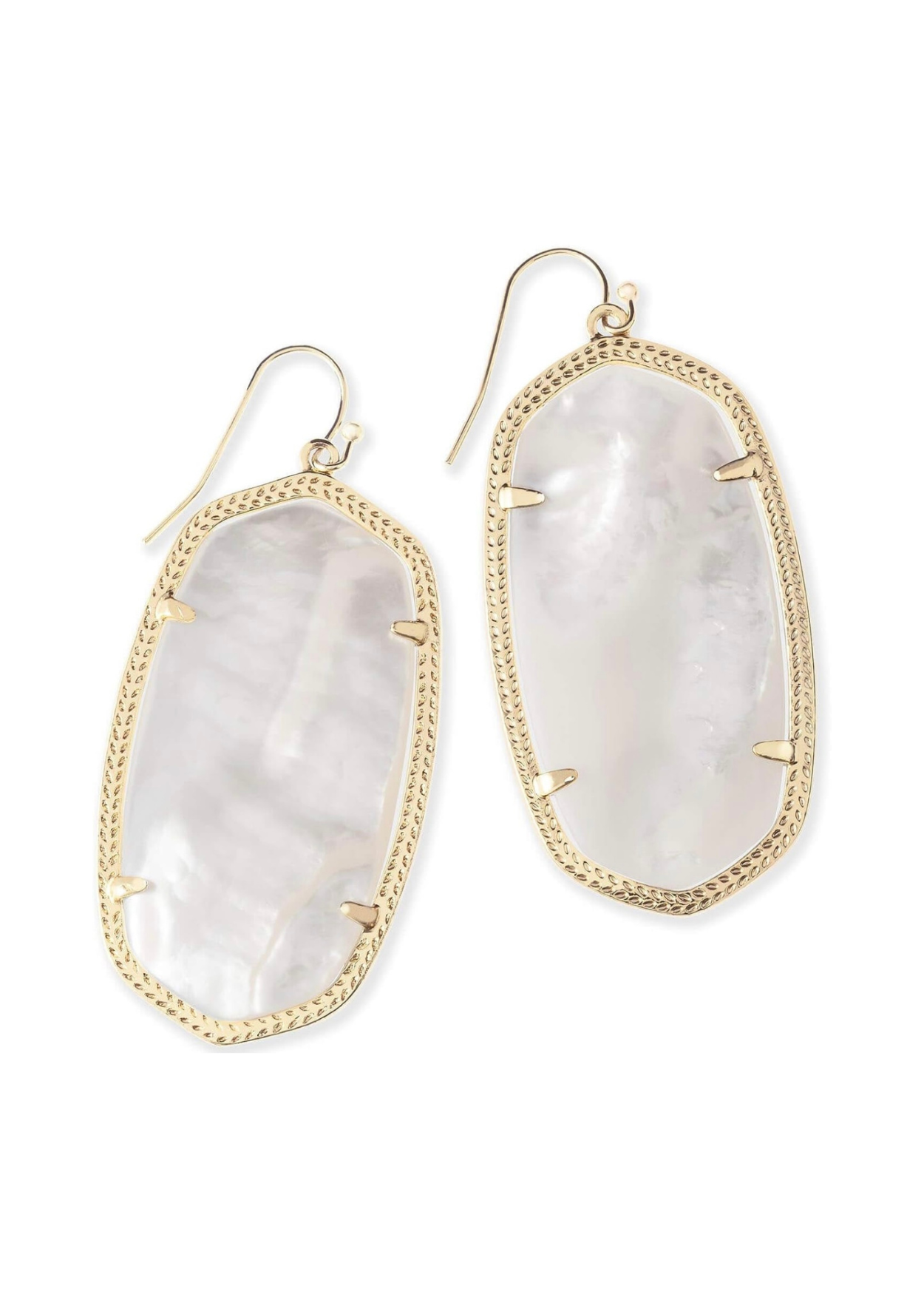 Kendra Scott Elle Drop Earrings for Women 14k Gold-Plated Ivory Mother of Pearl