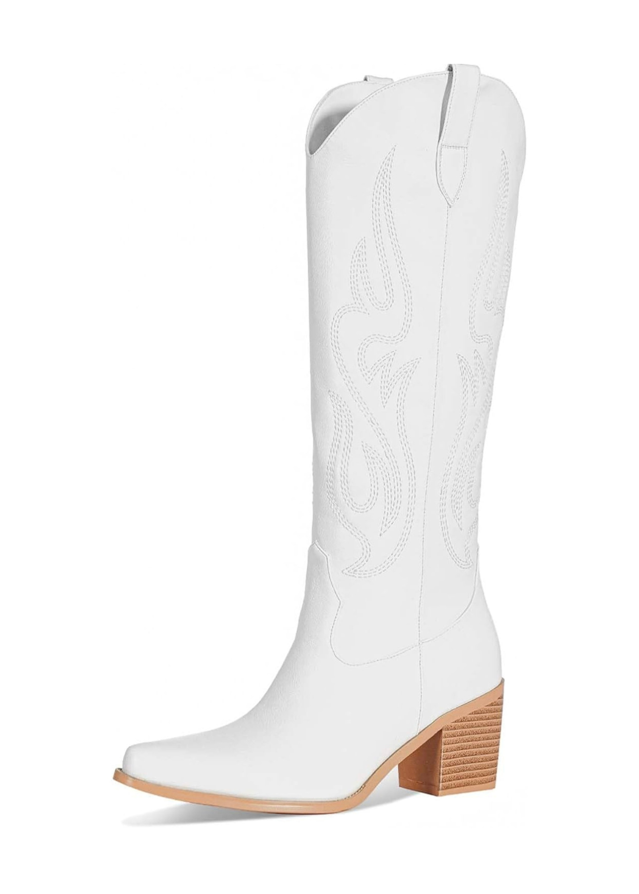 Pasuot White Cowboy Boots for Women